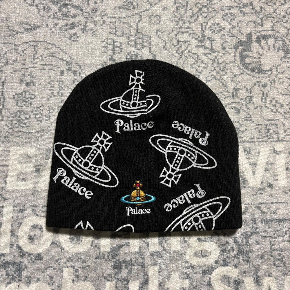 Palace Vivienne Westwood Orb Beanie Hat Black White One Size Excellent condition